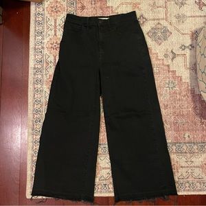 Madewell black wide leg crop jeans